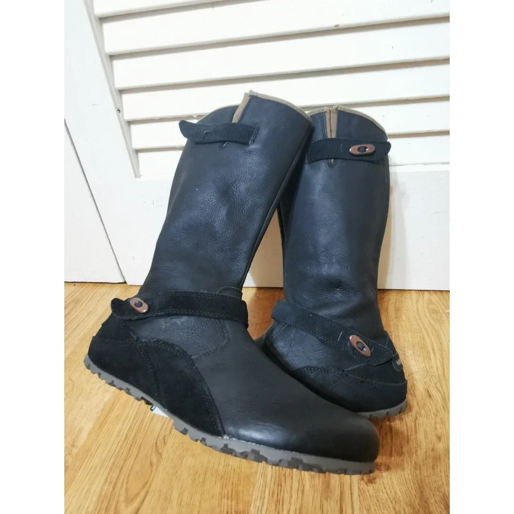 Womens Merrell Haven Autumn Waterproof Side Zip Black Suede Boots J48374 Siz 7.5